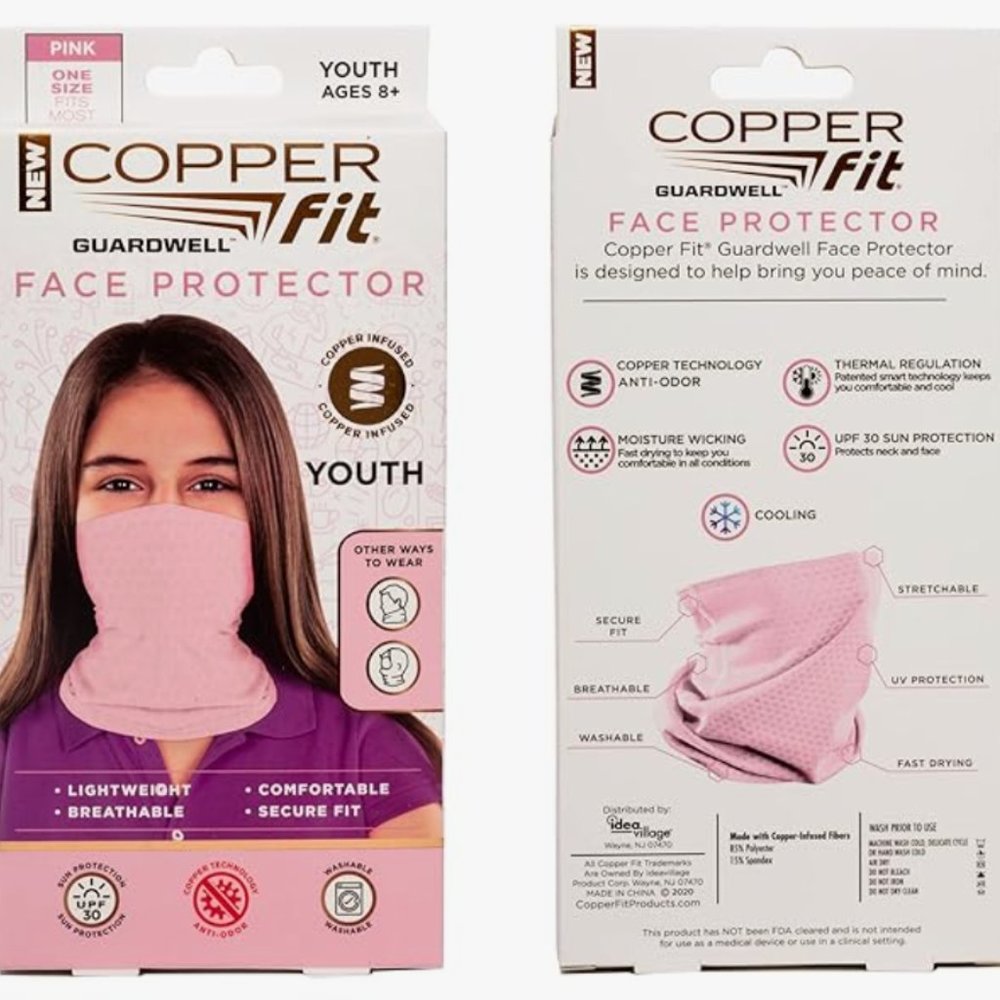 (NWT) Two Copper Fit Youth Guardwell Face Cover and Neck Gaiter
